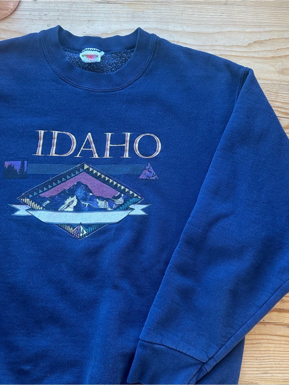VTG Idaho Navy Graphic Crewneck Sweatshirt